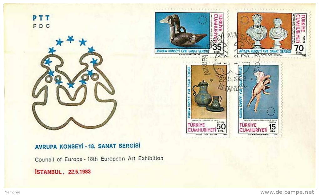 1983 Conseil De L'Europe  Exposition D'art FDC Non Adressé - FDC