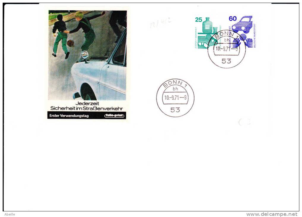 22/412   FDC  ALLEMAGNE - Unfälle Und Verkehrssicherheit