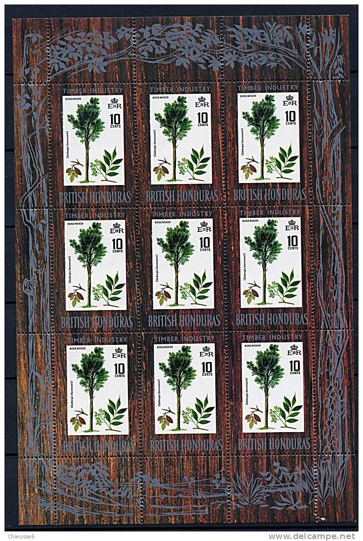 Honduras Britannique * N° 233 à 236 En Bloc De 9 Tbres - Arbres Indigènes - British Honduras (...-1970)