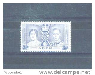 ADEN - 1937  Coronation  31/2a MM - Aden (1854-1963)