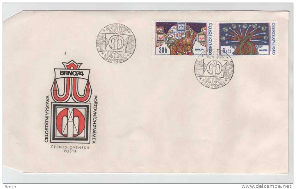 Czechoslovakia FDC 1-6-1974 Philatelic Exhibition BRNO 74 With Cachet - FDC