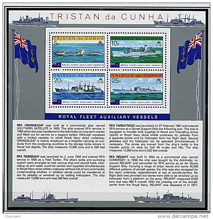 Tristan Da Cunha ** Bloc N° 7 - Vaisseaux Auxiliaires De La Flotte Royales - Tristan Da Cunha