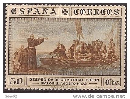 ES540SACF-LA547-TTHI. Spain. Espagne .DESCUBRIMIENTO DE AMERICA.Cristobal Colon. 1930 (Ed 540*).charnela MAGNIFICO - Christoffel Columbus