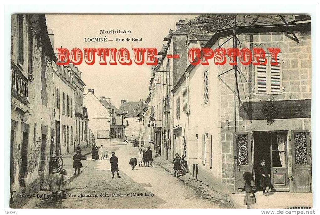 56 - LOCMINE - Rue De Baud - Dos Scané - Locmine