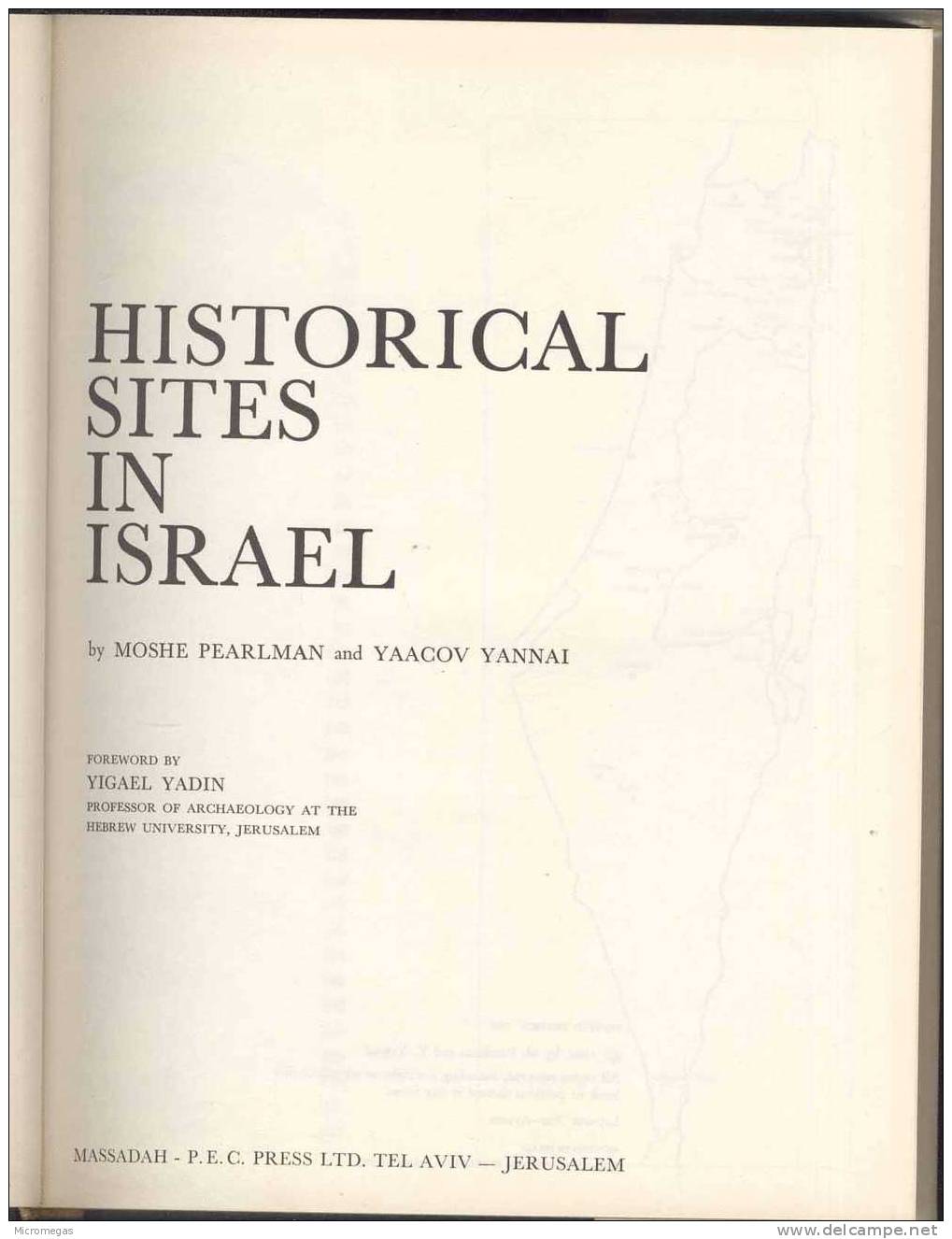 Historical Sites In Israel - Moshe Pearlman And Yaccov Yannai - Moyen Orient