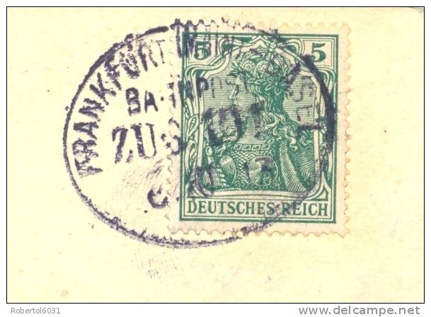 Germany 1913 Commercial Postcard Karlsruhe Wein's Wholesale With TPO Cancel Frankfürt-Basel - Wein & Alkohol