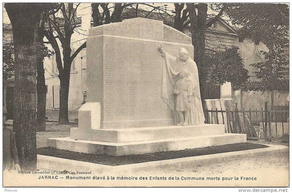 Jarnac - Les Enfants De La Commune Morts Pour La France, Ref 1102-043 - Jarnac