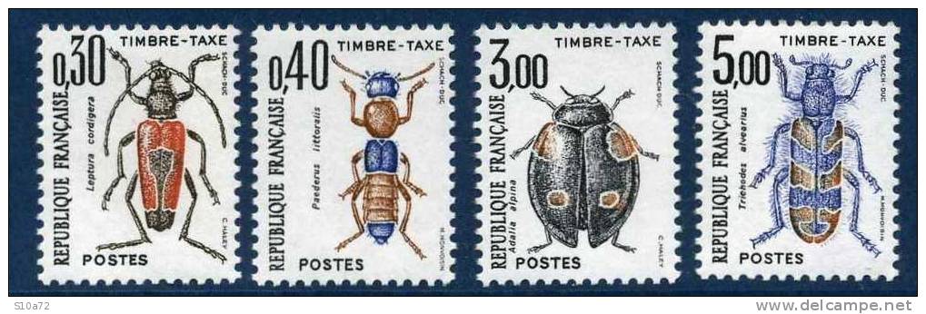 France - Taxe 109/112 ** TB - Insectes : Coléoptères - Cote 4.65 - 1960-... Ungebraucht