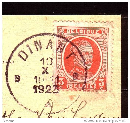 COB N° 192 Seul Sur CP - Oblitération : "DINANT B - 10-X-1923". - Lettres & Documents