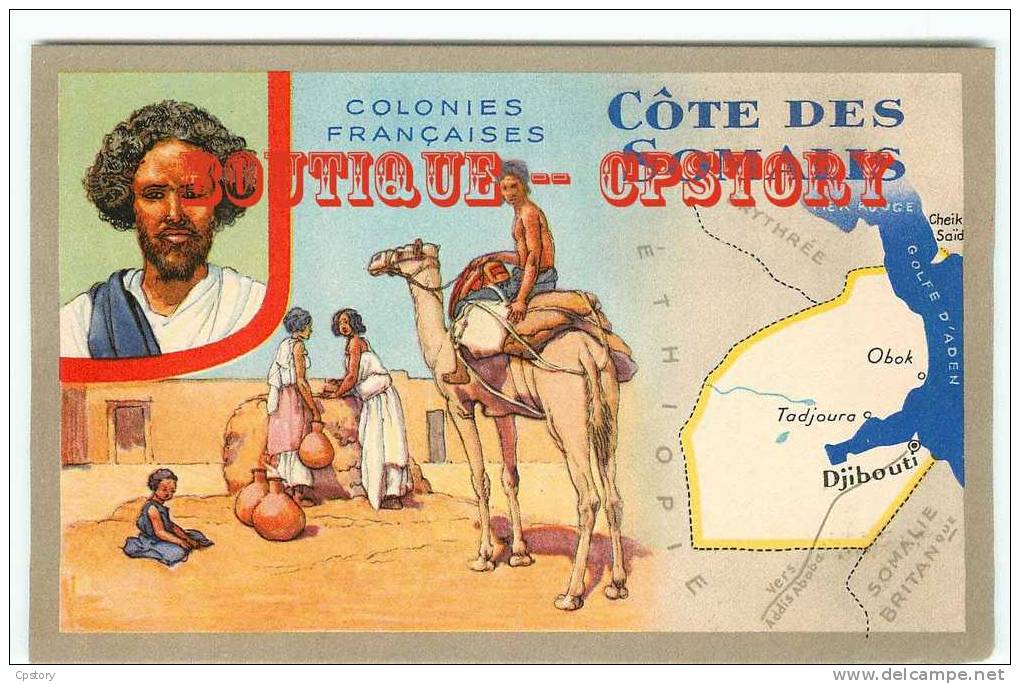 COTE Des SOMALIS - Djibouti - Carte Et Richesse Du Pays Au Dos - Chameau - Publicité Lion Noir - Dos Scané - Somalie