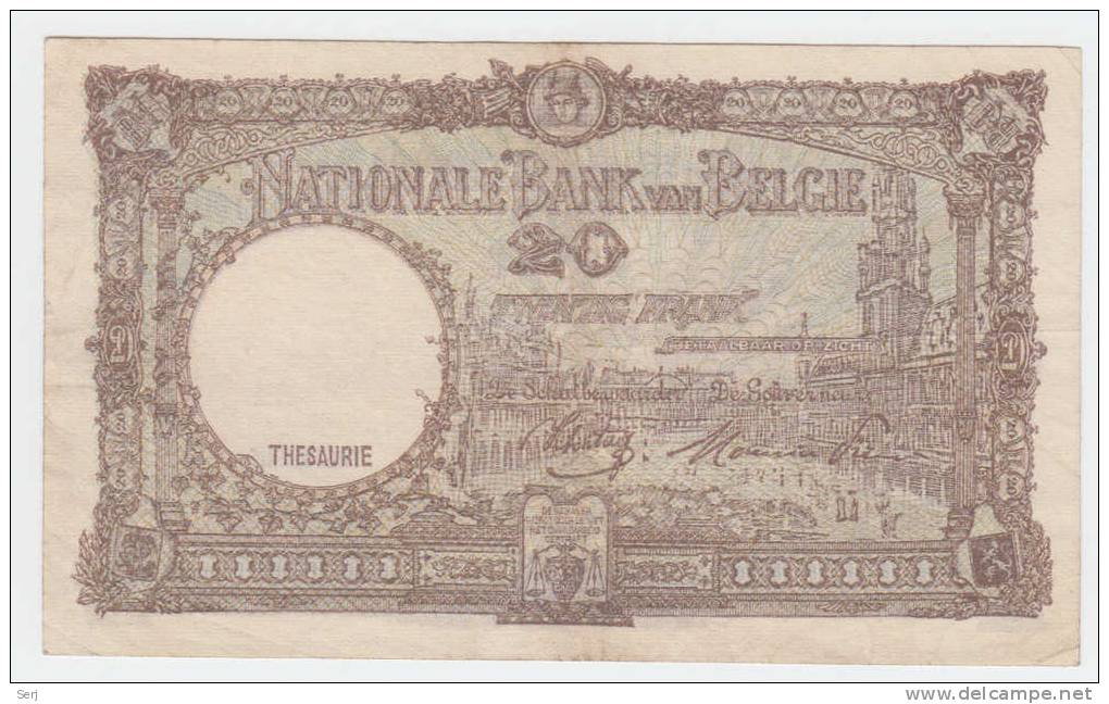 BELGIUM BELGIQUE 20 Francs 1944 P 111 - Andere & Zonder Classificatie