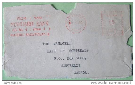 Basutoland (Lesotho) 1966 Cover Maseru To Montreal Canada - Franking Machine - Lesotho (1966-...)