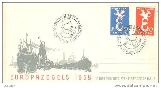 NETHERLANDS 1958 EUROPA CEPT FDC - 1958