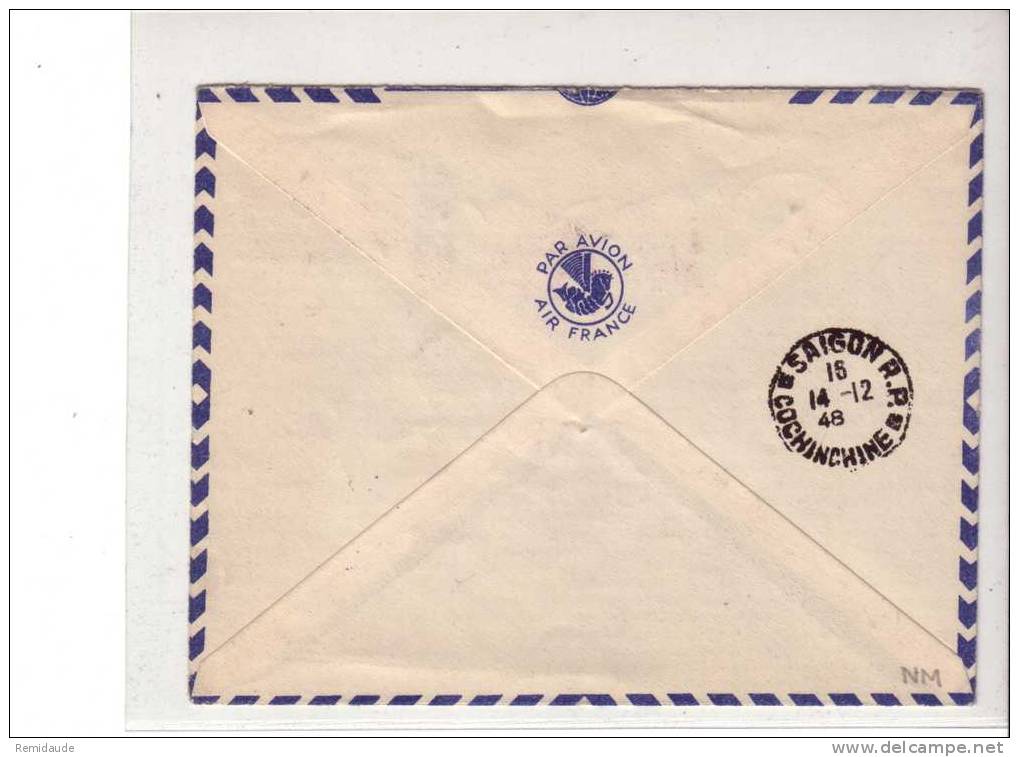 NOUVELLE CALEDONIE - 1948 - Yvert N°270+272 Sur LETTRE De NOUMEA Pour SAIGON (INDOCHINE) Par AIR FRANCE - Lettres & Documents