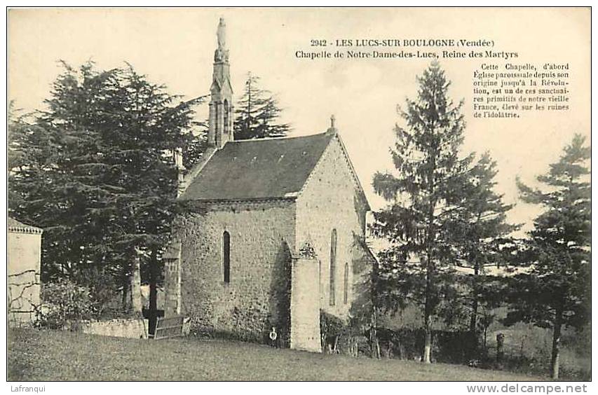 Vendée- Ref C297- Les Lucs De Boulogne - Chapelle De Notre Dame Des Lucs Reine Des Martyrs  - Carte Bon Etat - - Les Lucs Sur Boulogne