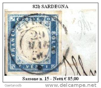 Sardegna 082m - Sassone: N. 15 (o) - Privo Di Difetti Occulti. - Sardaigne