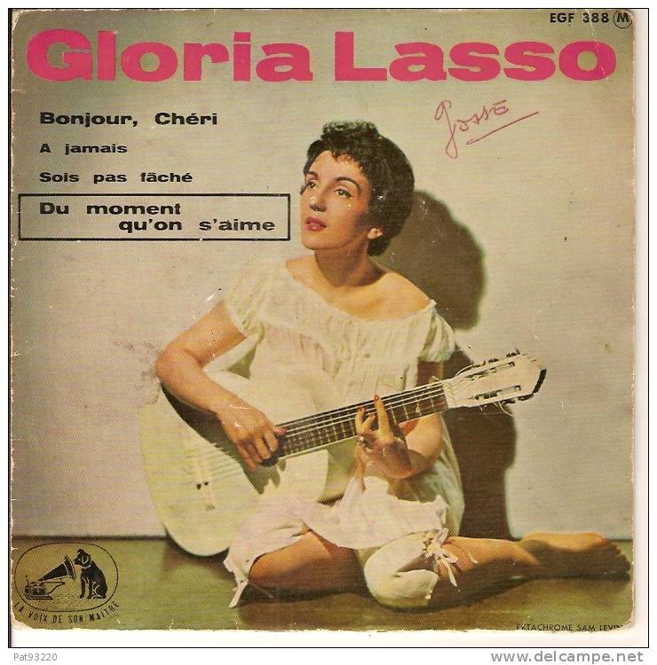 POCHETTE VIDE (pochette Seule) De 45 Tours  GLORIA LASSO "Du Moment Qu´on S´aime" EGF 388 M / état Correct / - Accessories & Sleeves