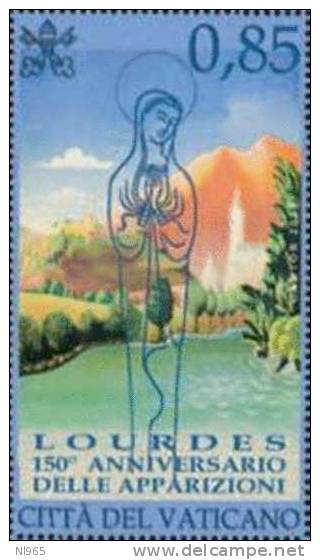 CITTA' DEL VATICANO - VATIKAN STATE - ANNO 2008 - APPARIZIONI DELLA MADONNA DI LOURDES   - ** MNH - Unused Stamps