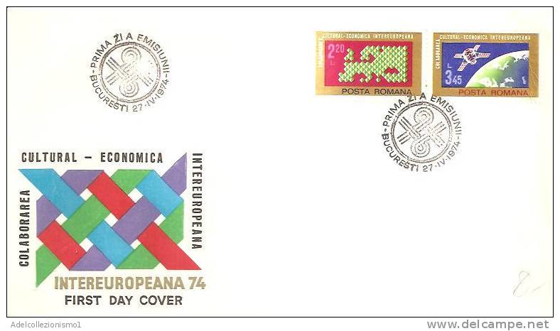 48248)lettera F.d.c. Serie Romania - Anno 1977 Coop.intereuropea Con 2 Valori + Annullo N°2836-37 - FDC