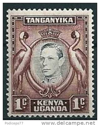 K.U.T.  1938/54  George VI - Pictorial  1 C Schokoladenbraun (Z. 13 : 13 1/2)  Mi-Nr.52 Cb  Postfrisch / MNH - Kenya, Uganda & Tanganyika