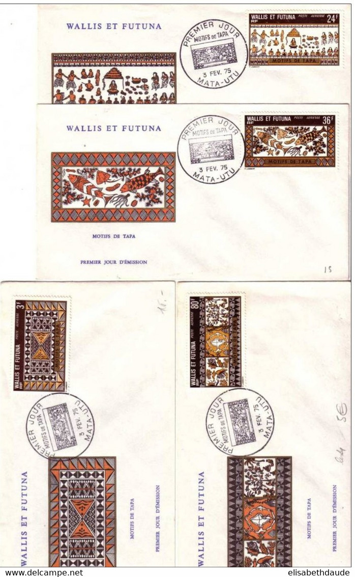 WALLIS Et FUTUNA - 1975 - YVERT N°58/61 Sur ENVELOPPE 1° JOUR De MATA-UTU - FDC