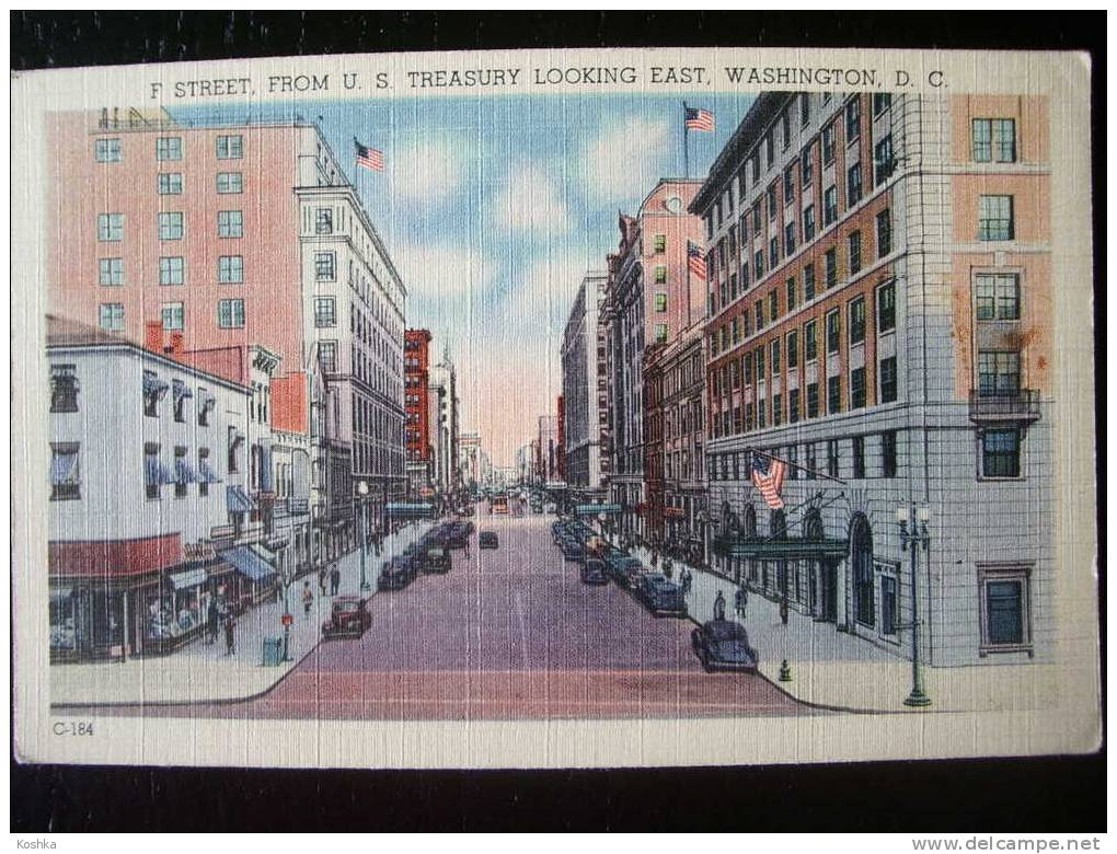 WASHINGTON D.C. - F. Street From U.S. Treasury Looking East - 1946 - Capsco - Lot 2.3 - Washington DC