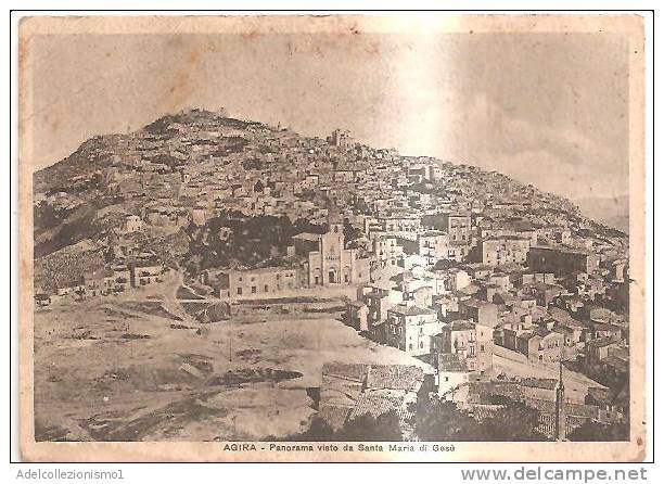 48275)cartolina Illustratoria Agira - Panorama Da S. Maria Di Gesù - Enna