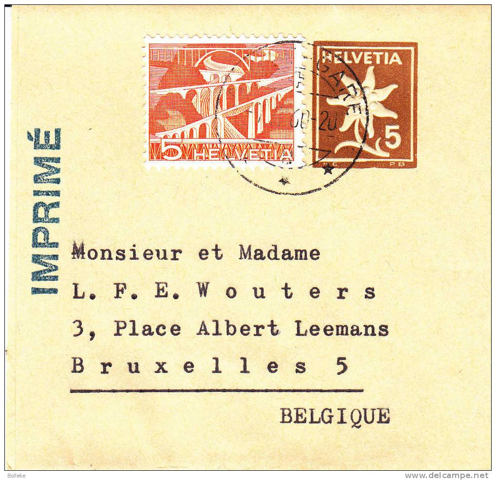 Suisse - Imprimé De 1960 - Entier Postal - Bande Pour Journeaux - Fleurs - Petit Format - Cartas & Documentos