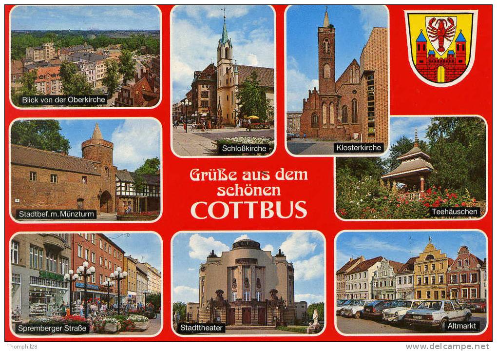 Grüss Aus Schönen COTTBUS - Oberkirche / Schlosskirche / Klosterkirche / Teehäuschen / Altmarkt.... - TBE, Carte Neuve - Cottbus