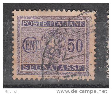 Italia   -   1934.  Segnatasse  50 Cent..  Buona  Centratura.  Viaggiato - Postage Due