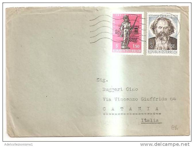 51513)lettera Austriaca Con 2 Valori + Annullo - Lettres & Documents
