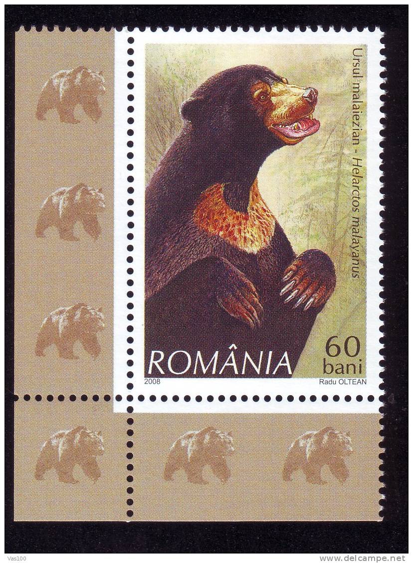 Romania Stamps 0,60 Lei  + Margin,  ** MNH BEARS ,OURS,price Face Value!!. - Bears