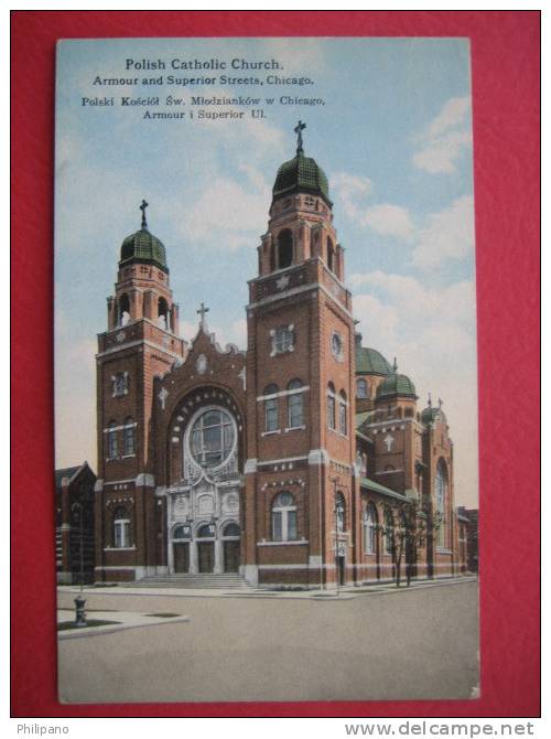 Polish Catholic Church  Chicago Il Circa 1907 Armour  & Superior Street ----====(ref128) - Chicago