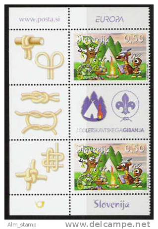 2007 Slowenien Mi. 644 ** MNH  Gutter Europa Pfadfinder - 2007