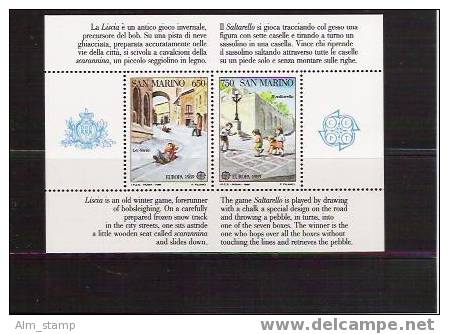 1989 San Marino  Yv BF 15  Mi. Bl. 12** MNH Europa Kinderspiele - 1989