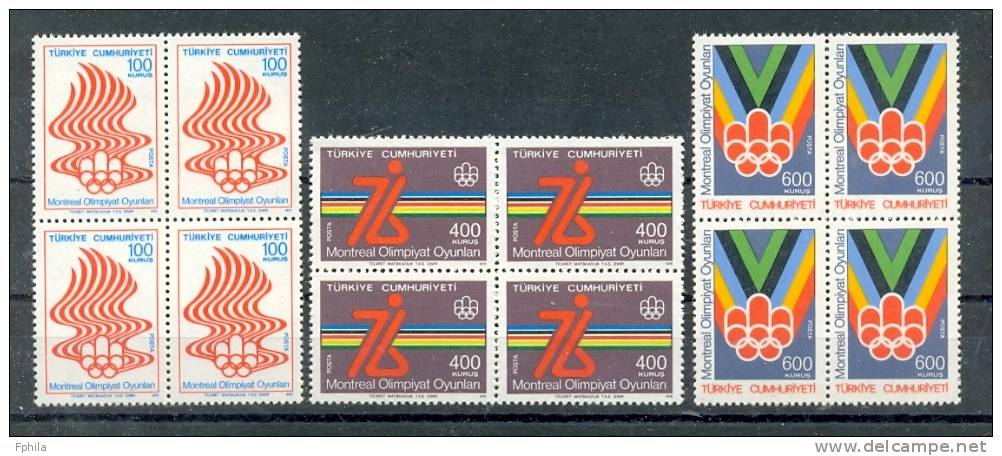 1976 TURKEY MONTREAL OLYMPIC GAMES BLOCK OF 4 MNH ** - Zomer 1976: Montreal