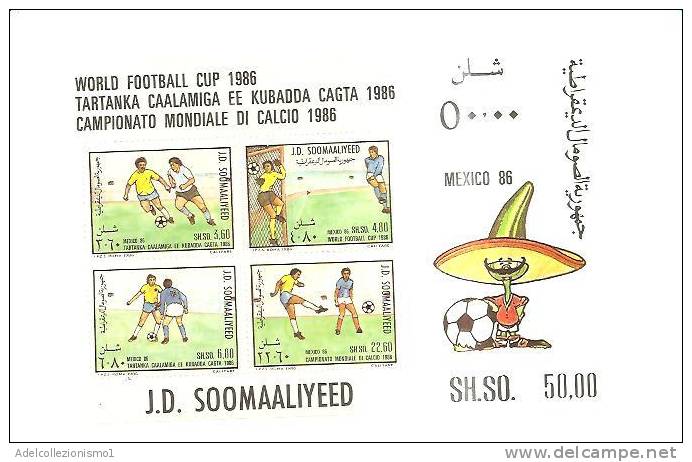 45640)foglio Somalia Serie Camp. Mondiali Di Calcio Mexico '86 Da 4 Valori - Nuovo  - Bf20 - Somalie (1960-...)