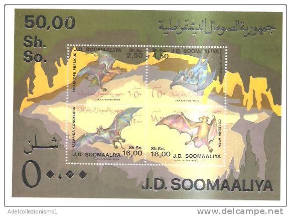 45662)foglio Somalia Serie Pipistrelli Somalia 1985 Da 4 Valori - Nuovo  - Bf18 - Somalie (1960-...)