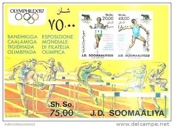 45666)foglio Somalia Serie Espo. Mondiale Di Filatelia Olimpica 1987 Da 2 Valori - Nuovo  - Bf22 - Somalie (1960-...)