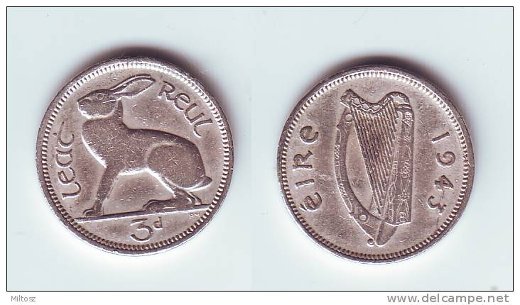 Ireland 3 Pence 1943 - Irland