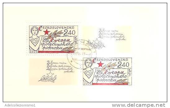 48784)foglio Commemorativo Rep. Ceca Con 2 Valori - Usato - Blocks & Kleinbögen
