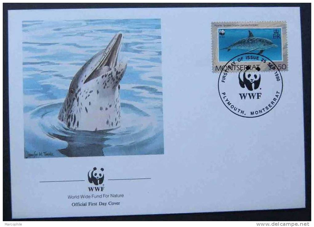 DAUPHINS - DELPHIN - WWF  /  1990 MONTSERRAT ENVELOPPE FDC (ref 978) - Dauphins