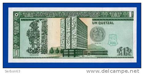 BILLET MONNAIE NEUF AMERIQUE CENTRALE 1 QUETZAL BANQUE DU GUATEMALA TROIS SIGNATURES N° B 0726689C GENERAL J.M ORELLANA