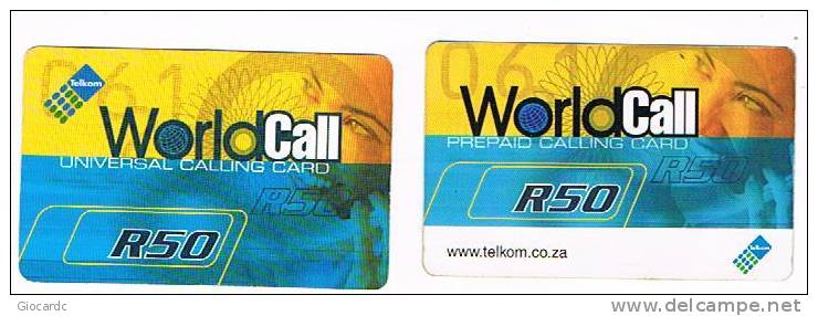 SUDAFRICA (SOUTH AFRICA) - TELKOM (REMOTE) - WORLD CALL R50: LOTOF 2 DIFFERENT    - USATA (USED)  -  RIF. 2604 - Sudafrica