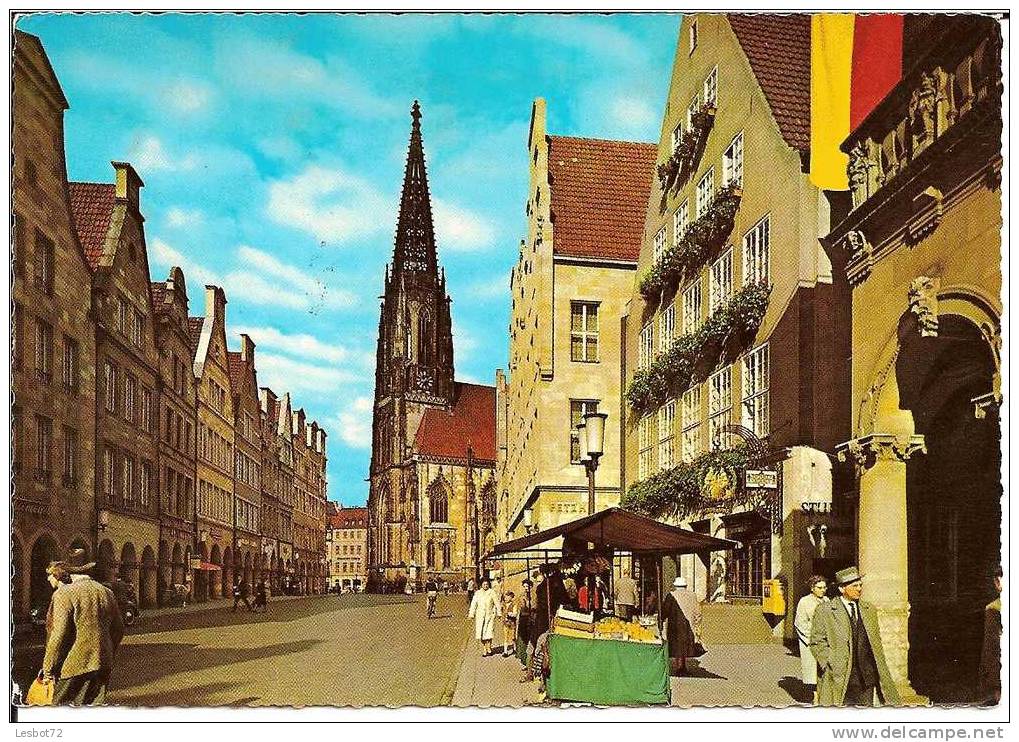 Cpsm, Munster (Allemagne), Westf., Prinzipalmarkt, Bien Animée - Munster