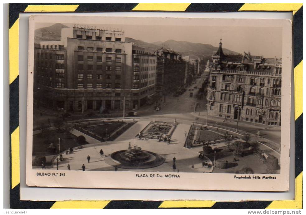 VERITABLE CARTE PHOTO - BILBAO. - . PLAZA DE Fco MOYNA. N° 341 - Vizcaya (Bilbao)