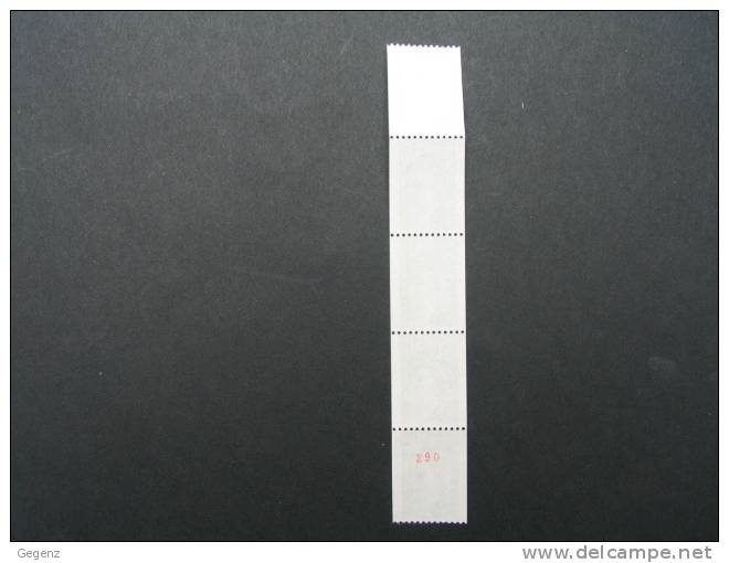 France - "Sabine" 1,10F Vert -.Roulette Avec N° Rouge Dans Bande De 5 Timbres - YT N°2062a - Neuf Sans Ch - Rollen