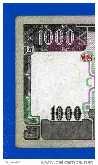 BILLET MONNAIE USAGE BOLIVIE AMERIQUE DU SUD 1000 PESOS BOLIVIANOS 2 SIGNATURES N° M 8461110 JUANA AZUROUY DE PADILLA - Bolivie