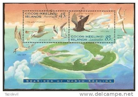 COCOS (KEELING) ISLANDS - USED 1995 Seabirds Souvenir Sheet - Cocos (Keeling) Islands