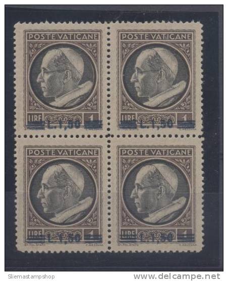VATICAN - 1945 BLOCK OF 4 - V3377 - Unused Stamps